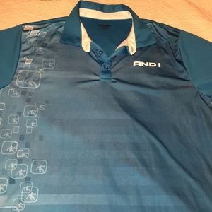 Men’s AND1 teal polo size large